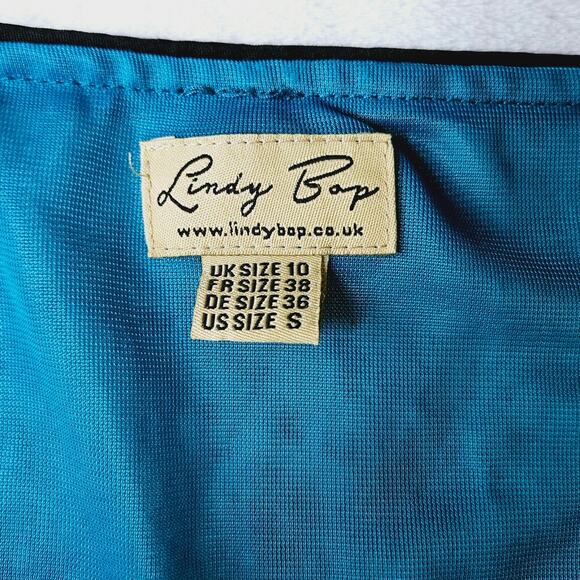 Lindy Bop Retro Pin Up Rockabilly Fit and Flare Floral Swing Dress Size Small - Picture 4 of 11